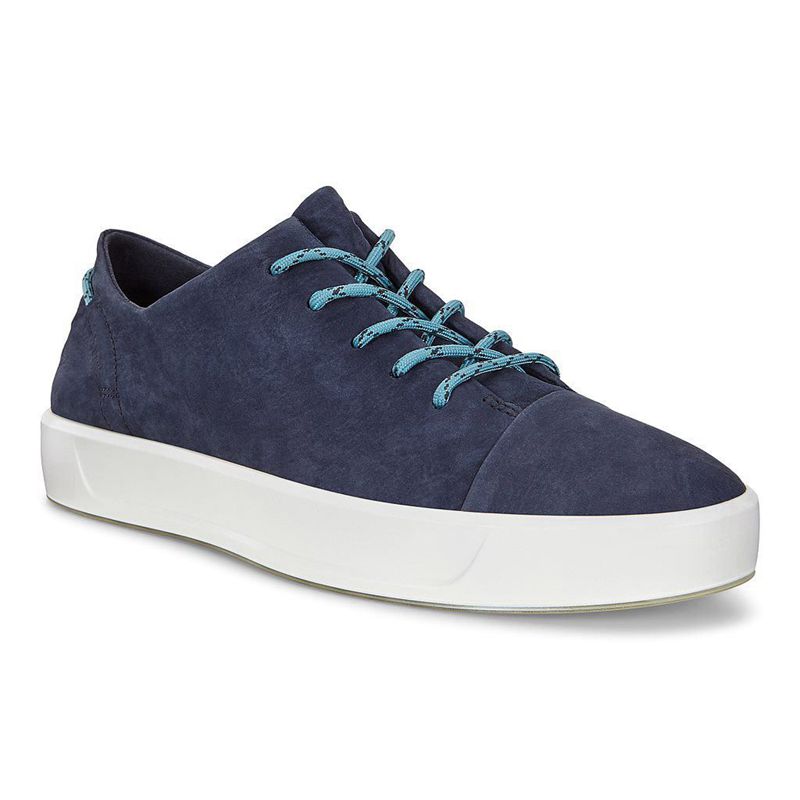 Men Casual Ecco Soft 8 Men's - Sneakers Blue - India LAKUBJ291